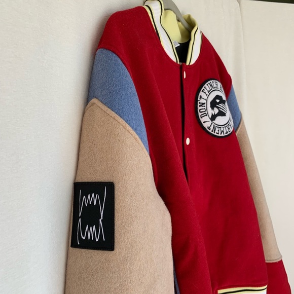 Puma Reversible Varsity Jacket - wool blend- flame scarlet  -brand new - Picture 7 of 16